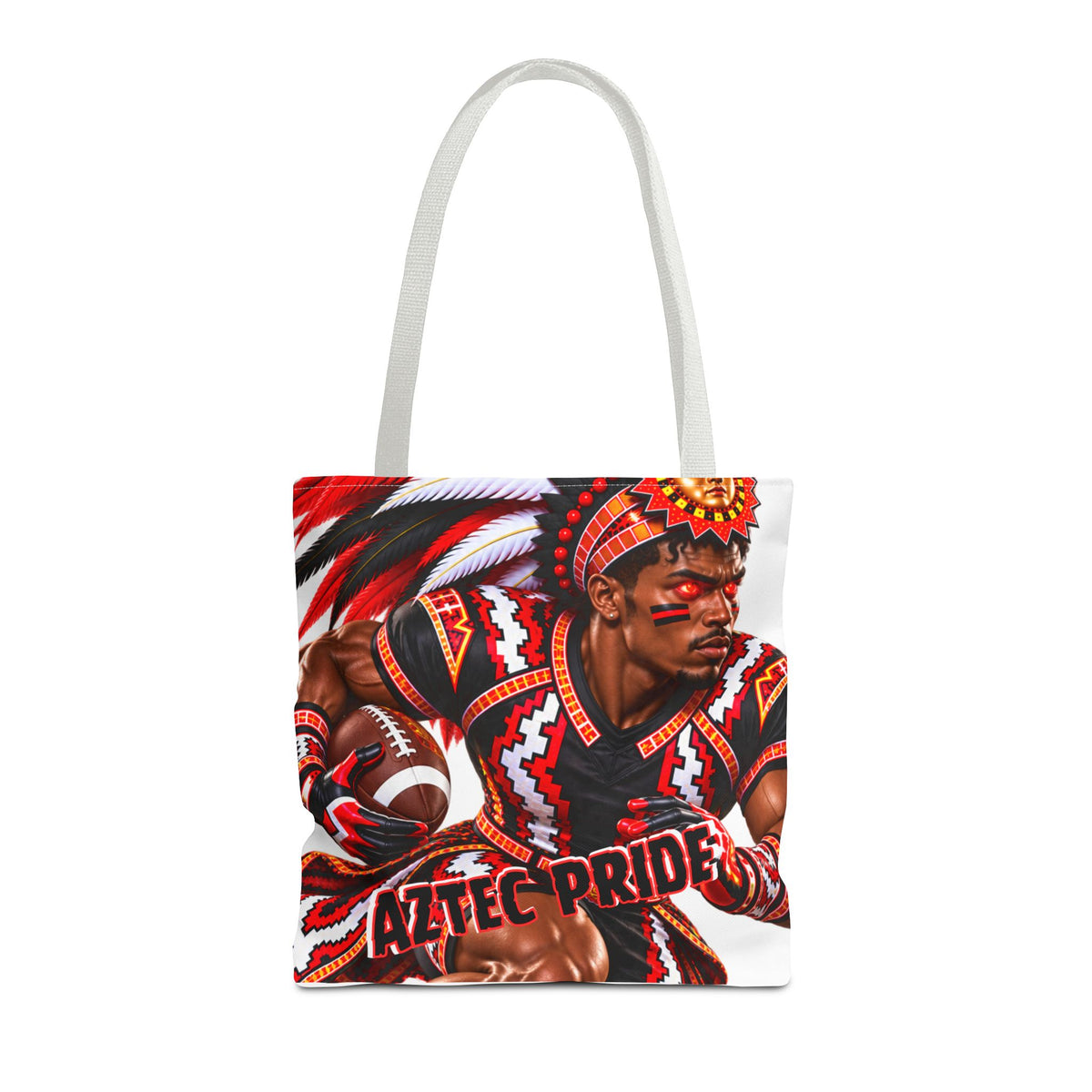 Aztec Football RB Warrior Tote Bag | Aztec-Inspired AI Art • Made & Shipped in the USA • 🚚 FREE USA Shipping • FREE Personalization