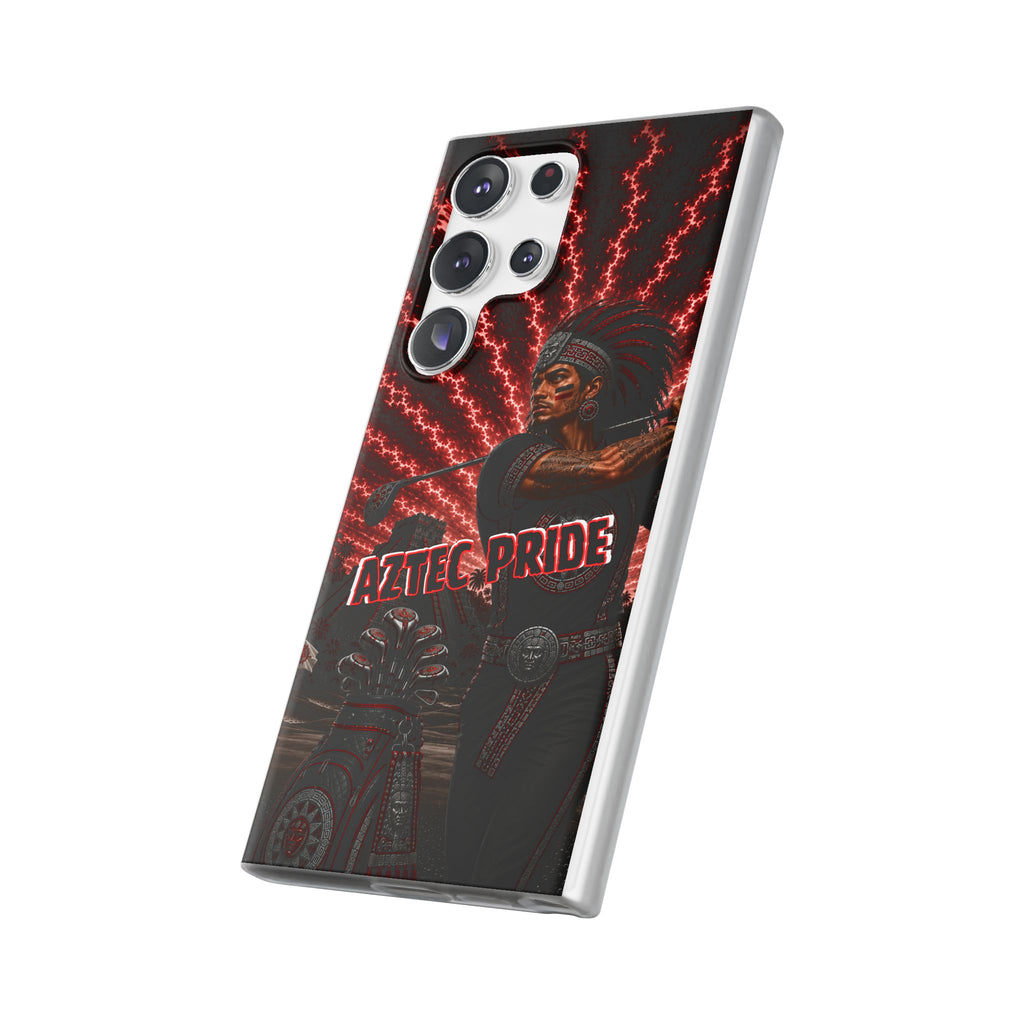 Aztec Golf Male Warrior – Flexi Phone Case (iPhone & Samsung • Clear TPU • Made & Shipped in the USA • 🚚 FREE USA Shipping • Personalized Option)
