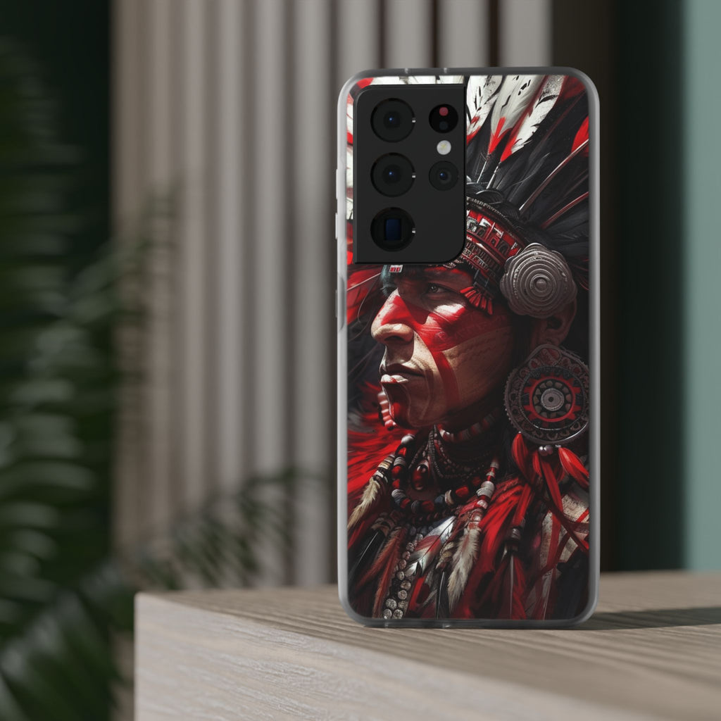 Aztec Loyal Warrior – Flexi Phone Case (iPhone & Samsung • Clear TPU • Made in USA • Personalized Option)