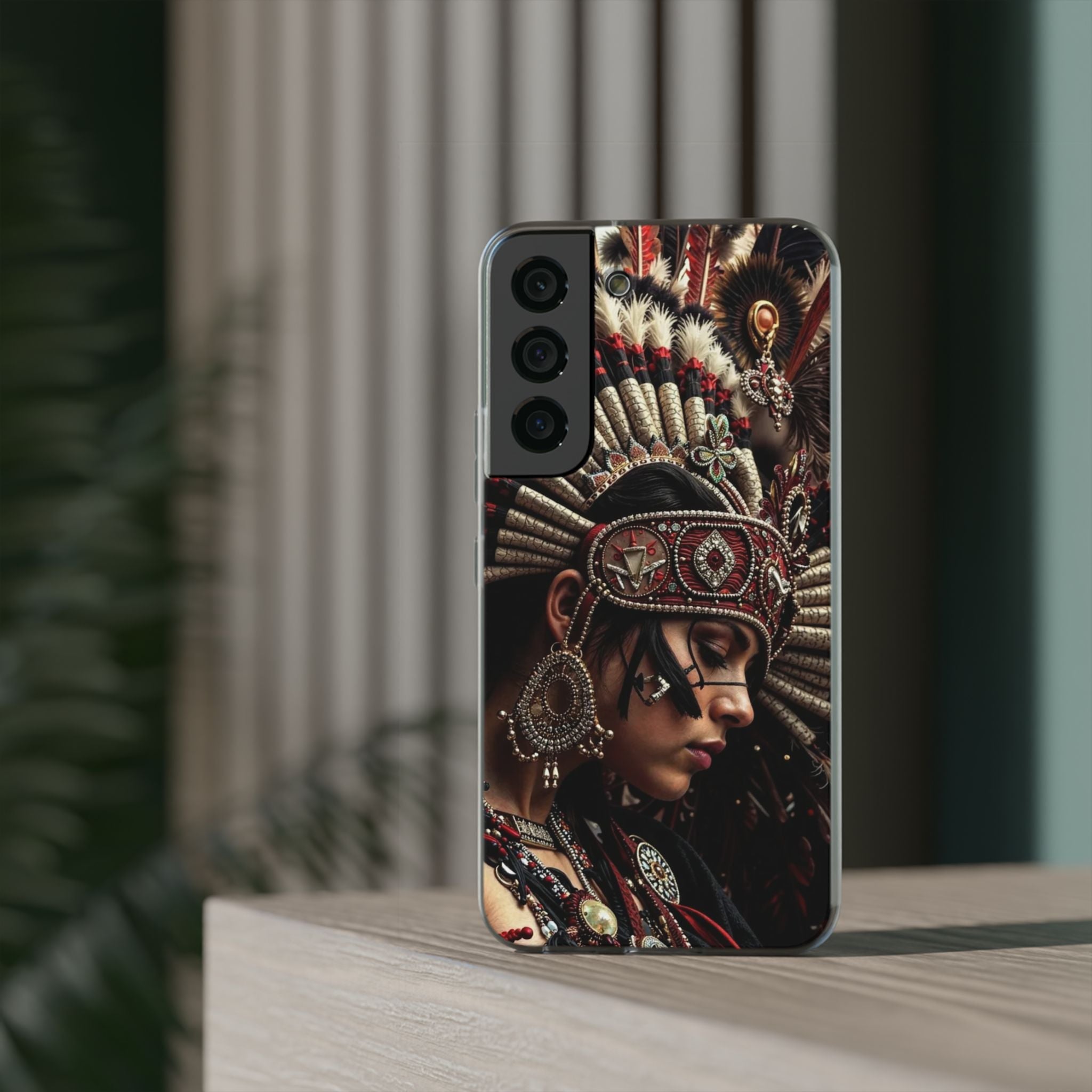 Aztec Goddess Spirit – Flexi Phone Case (iPhone & Samsung • Clear TPU • Made in USA • Personalized Option)