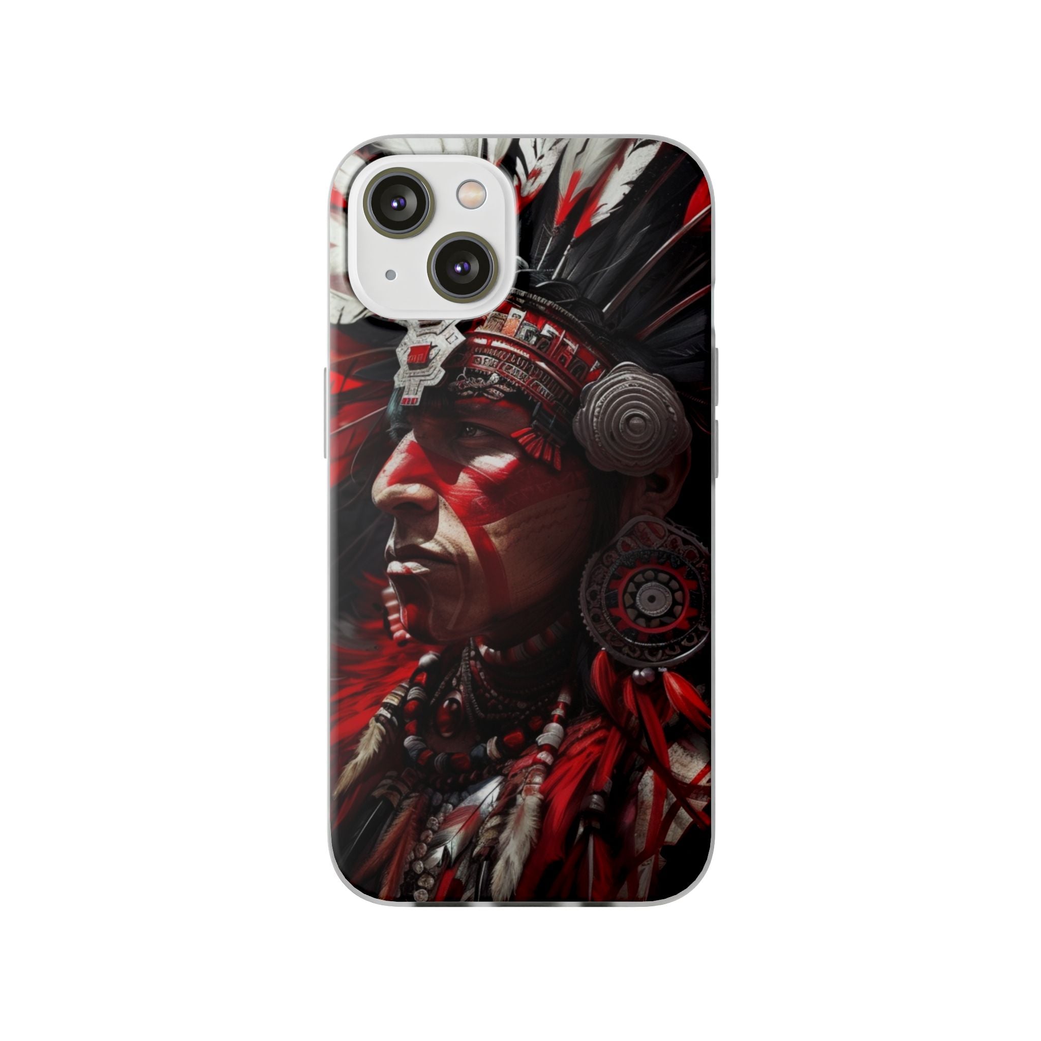 Aztec Loyal Warrior – Flexi Phone Case (iPhone & Samsung • Clear TPU • Made in USA • Personalized Option)