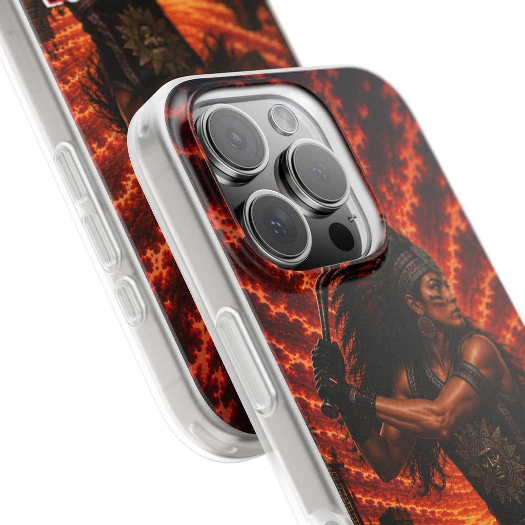 Aztec Softball Warrior – Flexi Phone Case (iPhone & Samsung • Clear TPU • Made & Shipped in the USA • 🚚 FREE USA Shipping • Personalized Option)