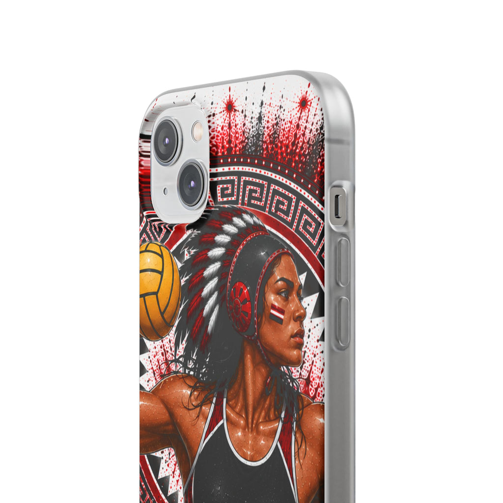 Aztec Water Polo Warrior – Flexi Phone Case (iPhone & Samsung • Clear TPU • Made in USA • Personalized Option)