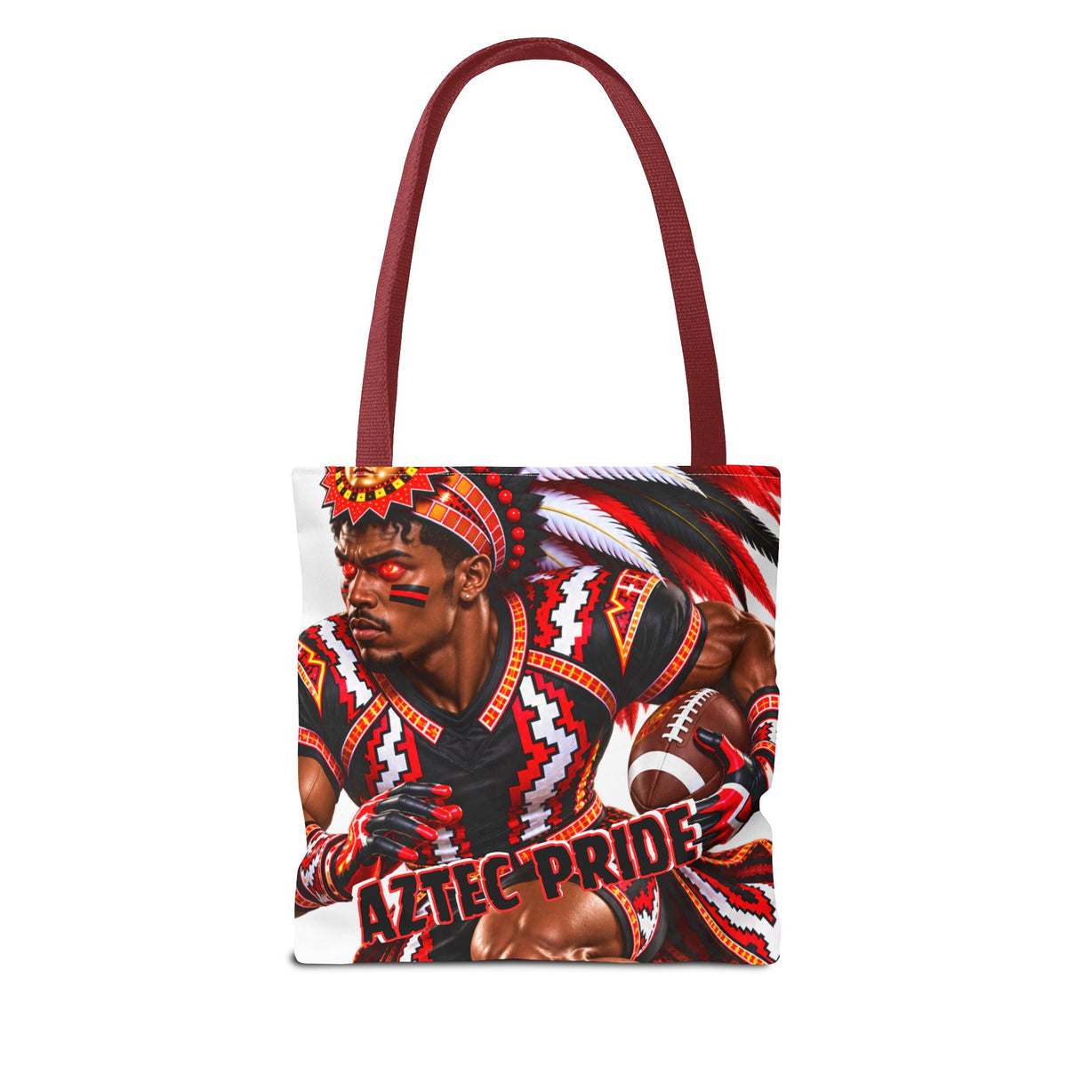 Aztec Football RB Warrior Tote Bag | Aztec-Inspired AI Art • Made & Shipped in the USA • 🚚 FREE USA Shipping • FREE Personalization