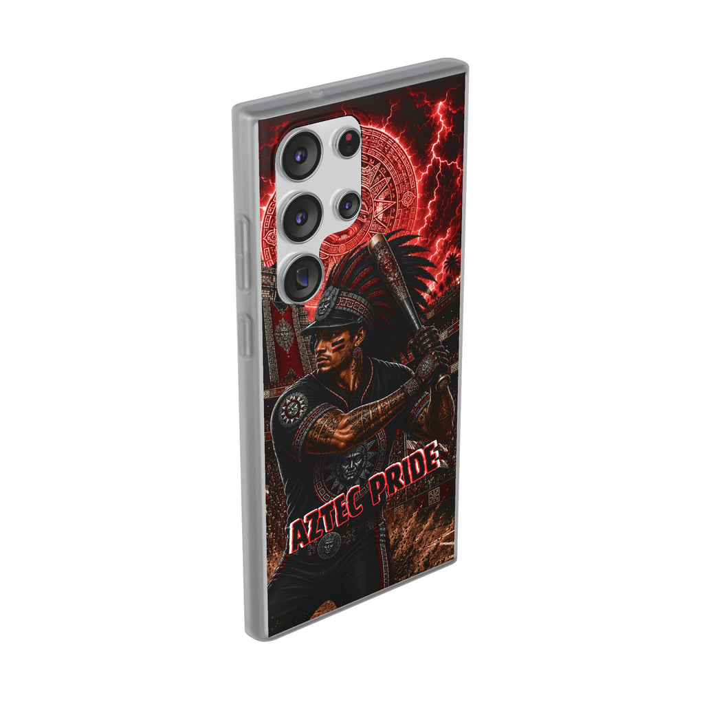 Aztec Baseball Warrior – Flexi Phone Case (iPhone & Samsung • Clear TPU • Made & Shipped in the USA • 🚚 FREE USA Shipping • Personalized Option)