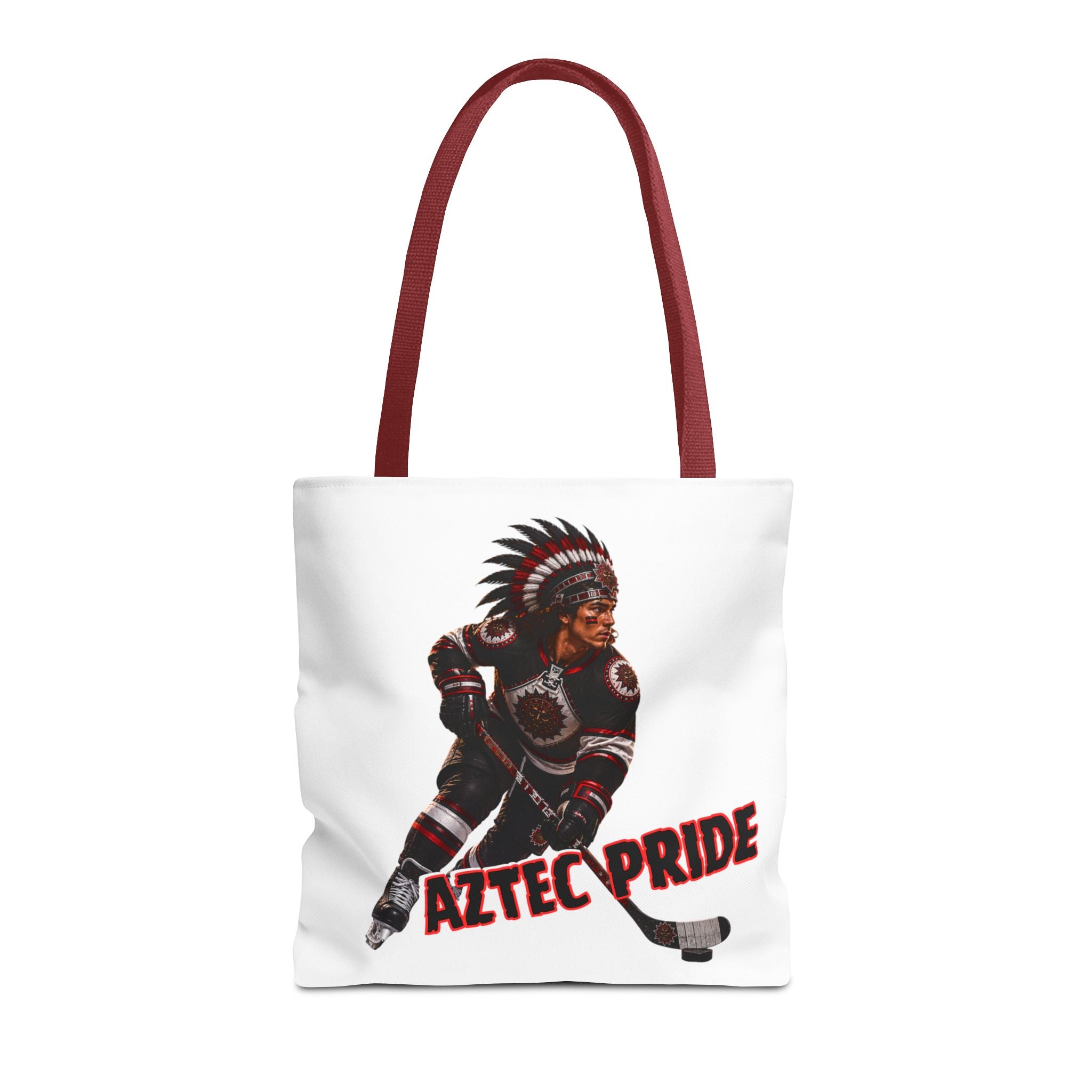 Aztec Hockey Warrior Tote Bag | Aztec-Inspired AI Art • Made & Shipped in the USA • 🚚 FREE USA Shipping • FREE Personalization
