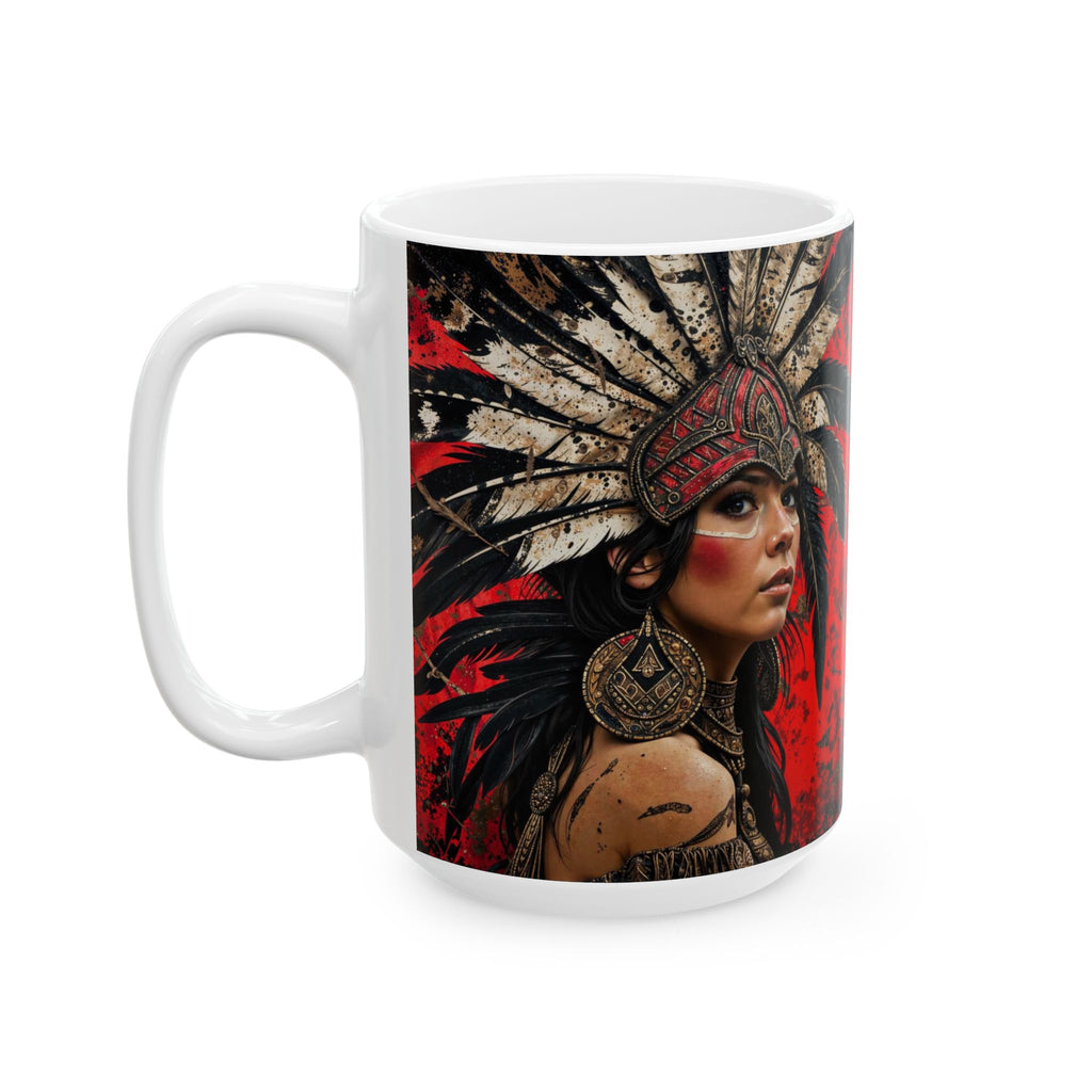 Aztec Moon Goddess – Ceramic Mug (11oz, 15oz • Dishwasher & Microwave Safe • Made in USA • Personalized Option)