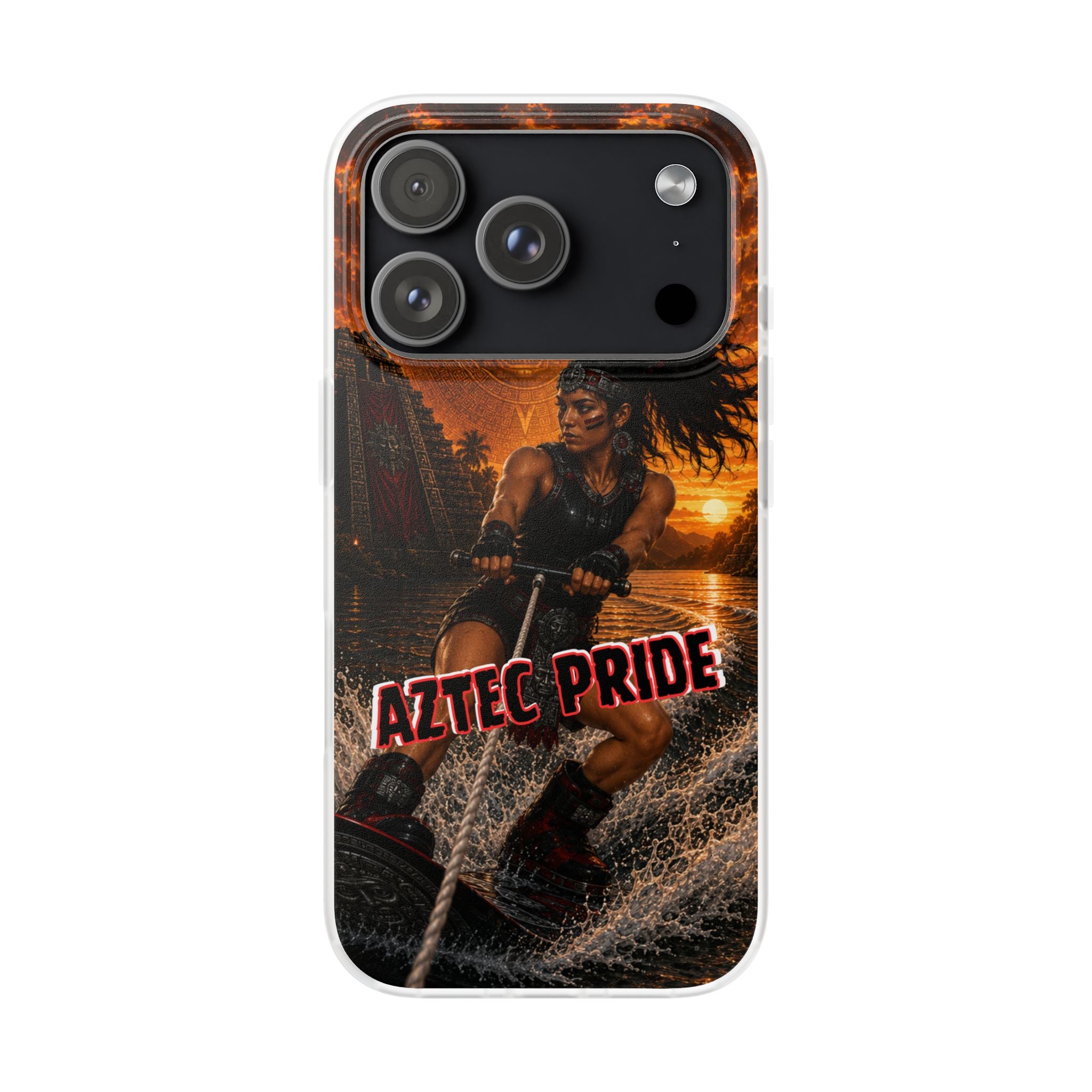 Aztec Wakeboard Female Warrior – Flexi Phone Case (iPhone & Samsung • Clear TPU • Made & Shipped in the USA • 🚚 FREE USA Shipping • Personalized Option)