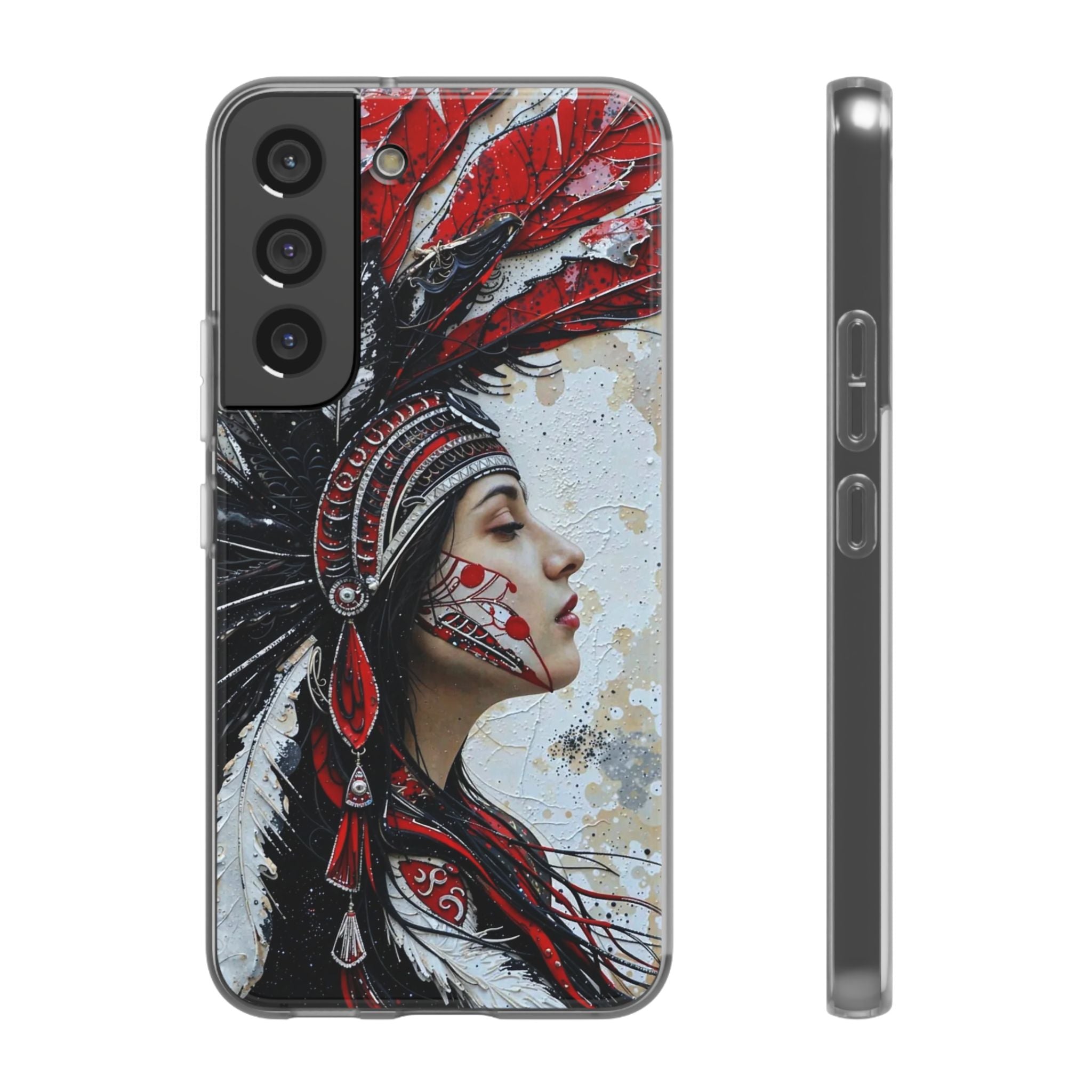 Aztec Silent Goddess – Flexi Phone Case (iPhone & Samsung • Clear TPU • Made in USA • Personalized Option)