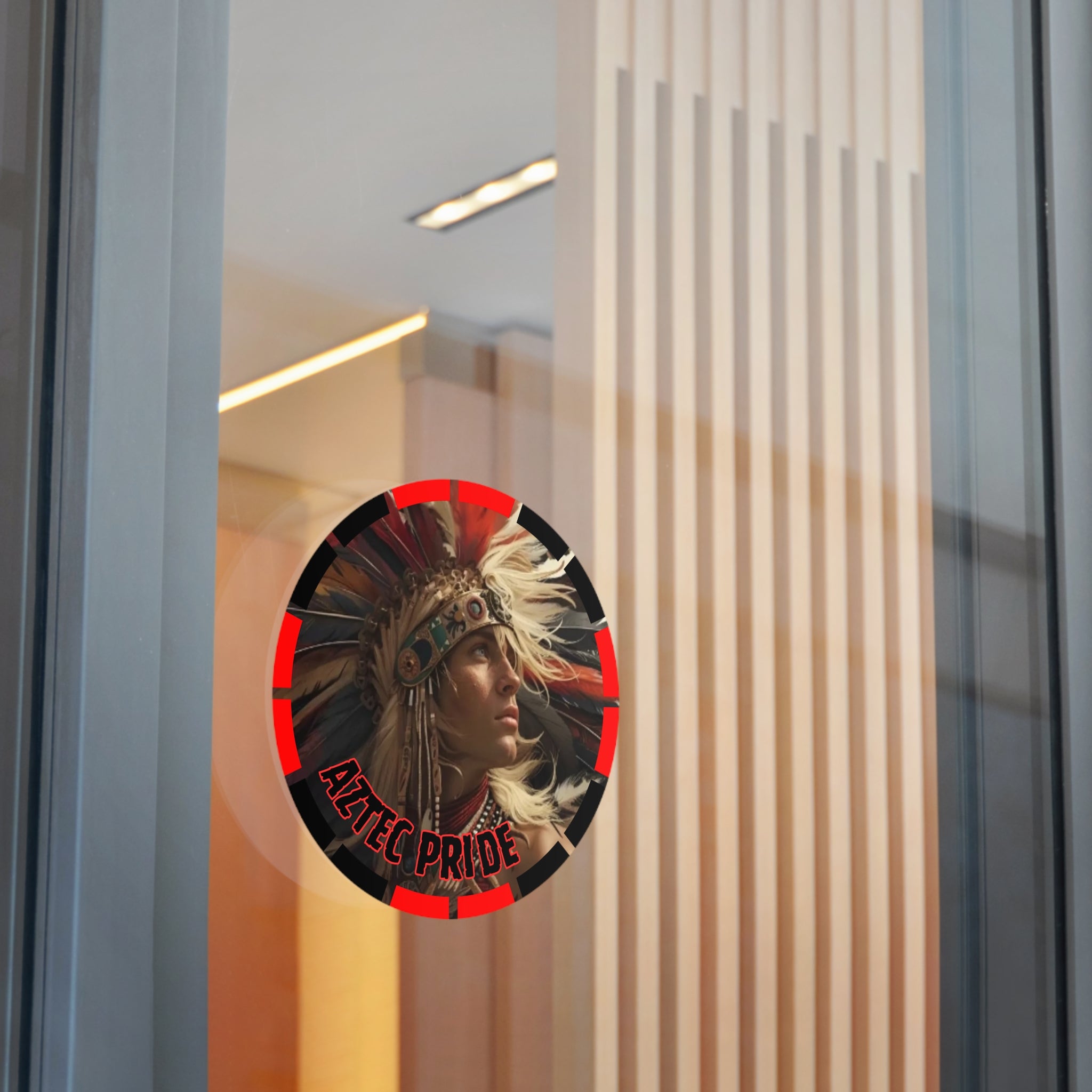 Aztec Sky Prince Round Vinyl Sticker – Waterproof Matte Decal (2”–6”)