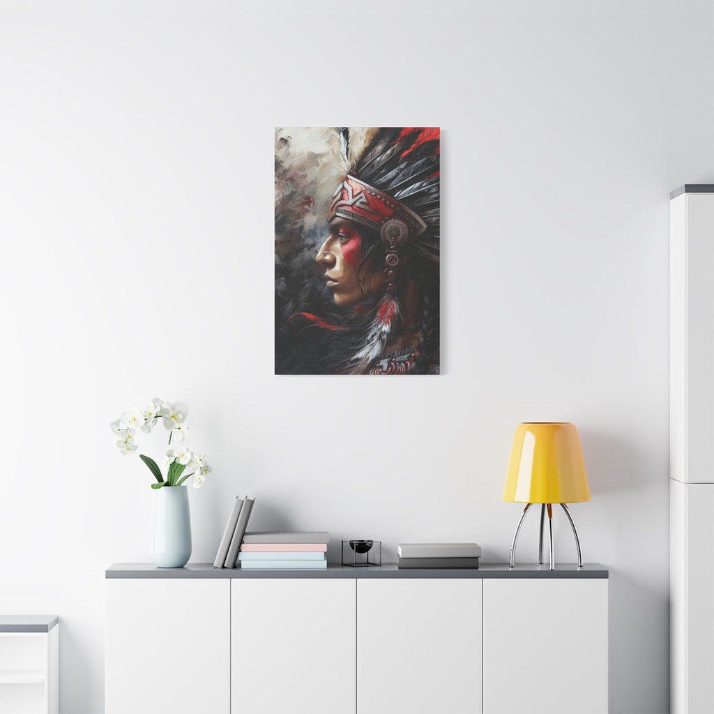Aztec Silent Warrior – Bold Aztec Wall Art Canvas