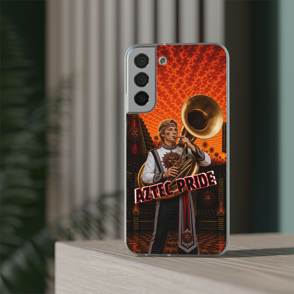 Aztec Band Warrior – Flexi Phone Case (iPhone & Samsung • Clear TPU • Made & Shipped in the USA • 🚚 FREE USA Shipping • Personalized Option)