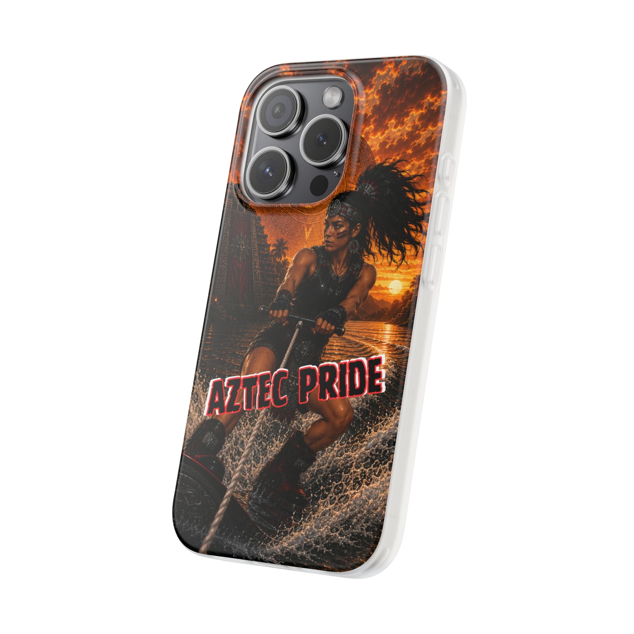 Aztec Wakeboard Female Warrior – Flexi Phone Case (iPhone & Samsung • Clear TPU • Made & Shipped in the USA • 🚚 FREE USA Shipping • Personalized Option)