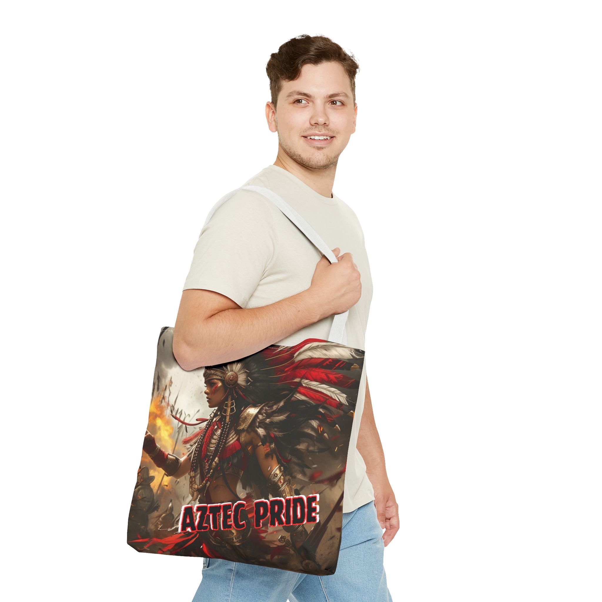 Aztec Warrior Queen Tote Bag – Aztec-Inspired Reusable Shopping Bag | GringoArte