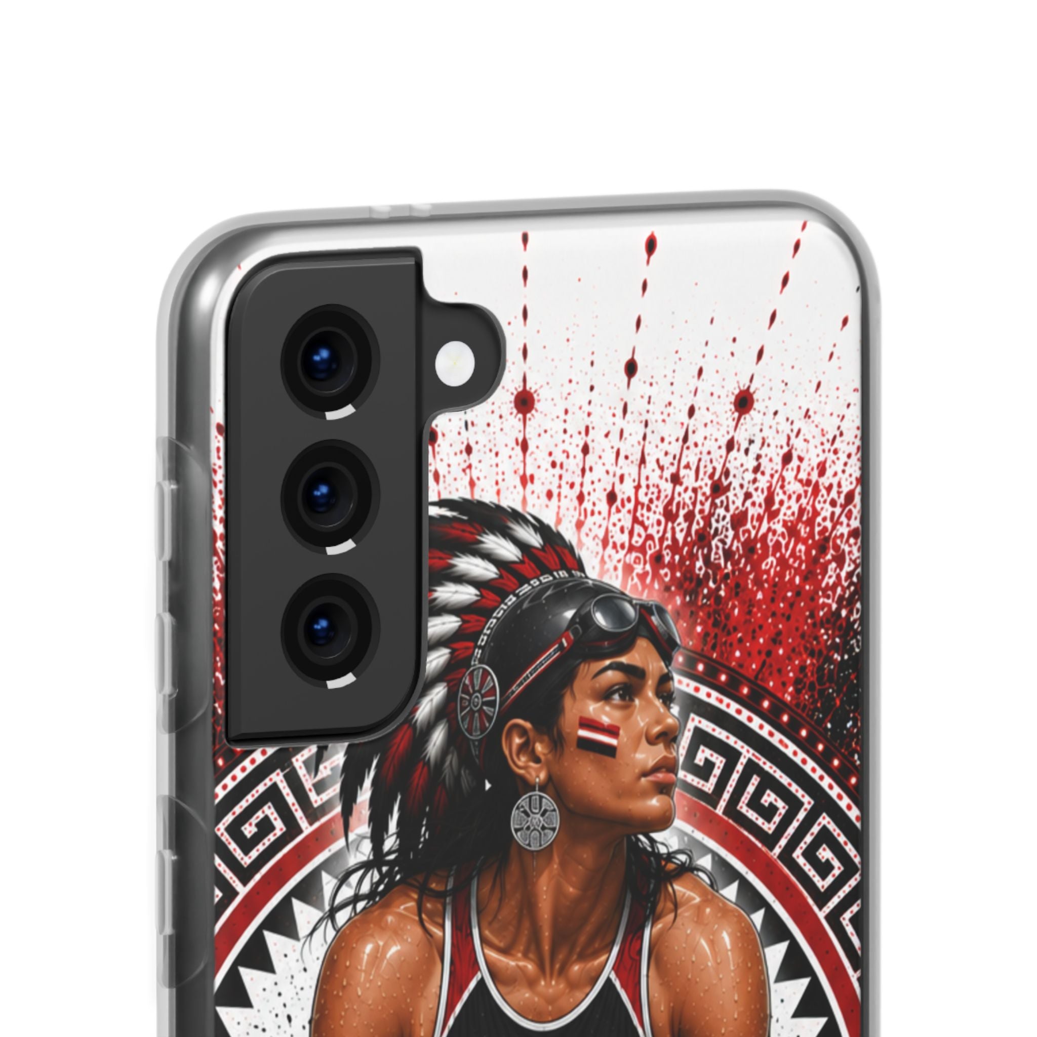 Aztec Swim & Dive Warrior – Flexi Phone Case (iPhone & Samsung • Clear TPU • Made & Shipped in the USA • 🚚 FREE USA Shipping • Personalized Option)