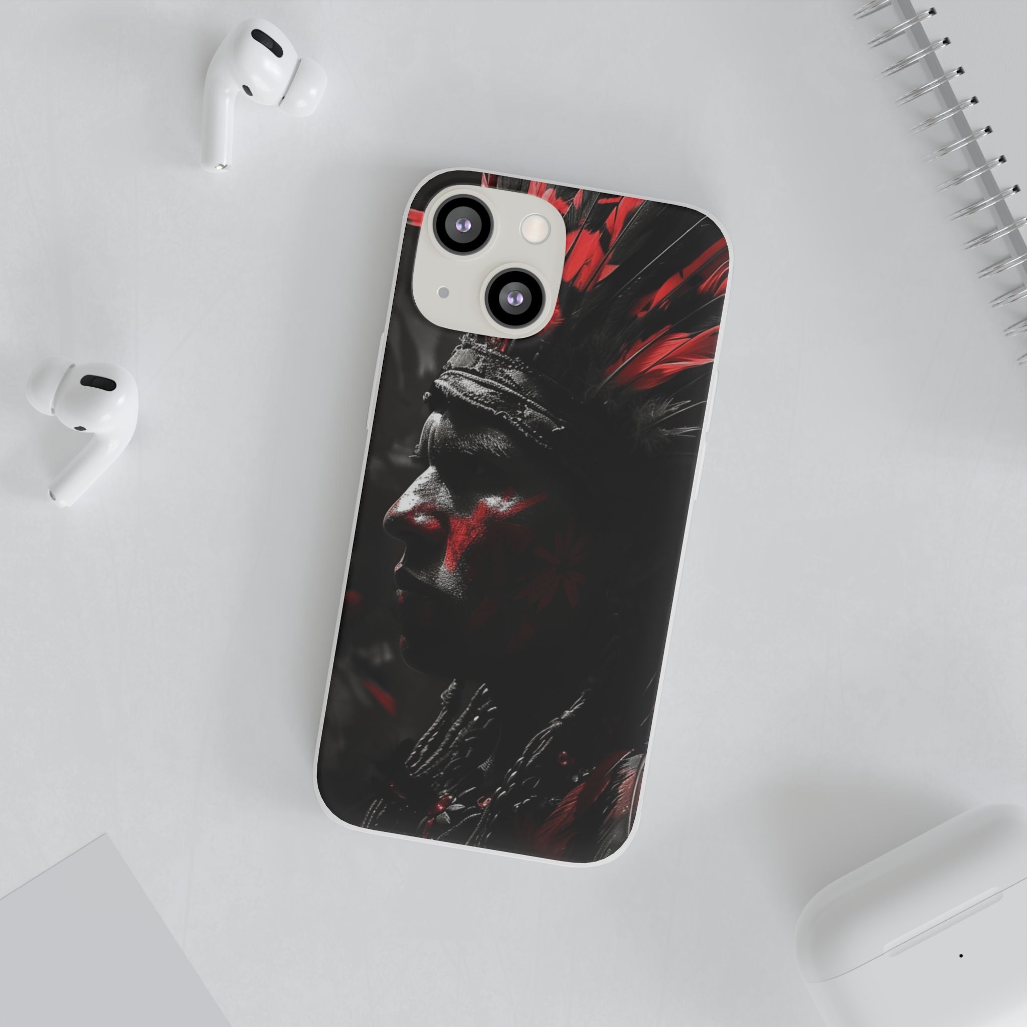 Aztec Jaguar Warrior – Flexi Phone Case (iPhone & Samsung • Clear TPU • Made in USA • Personalized Option)