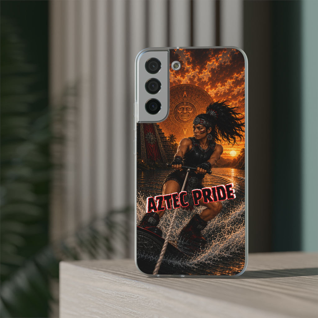 Aztec Wakeboard Female Warrior – Flexi Phone Case (iPhone & Samsung • Clear TPU • Made & Shipped in the USA • 🚚 FREE USA Shipping • Personalized Option)