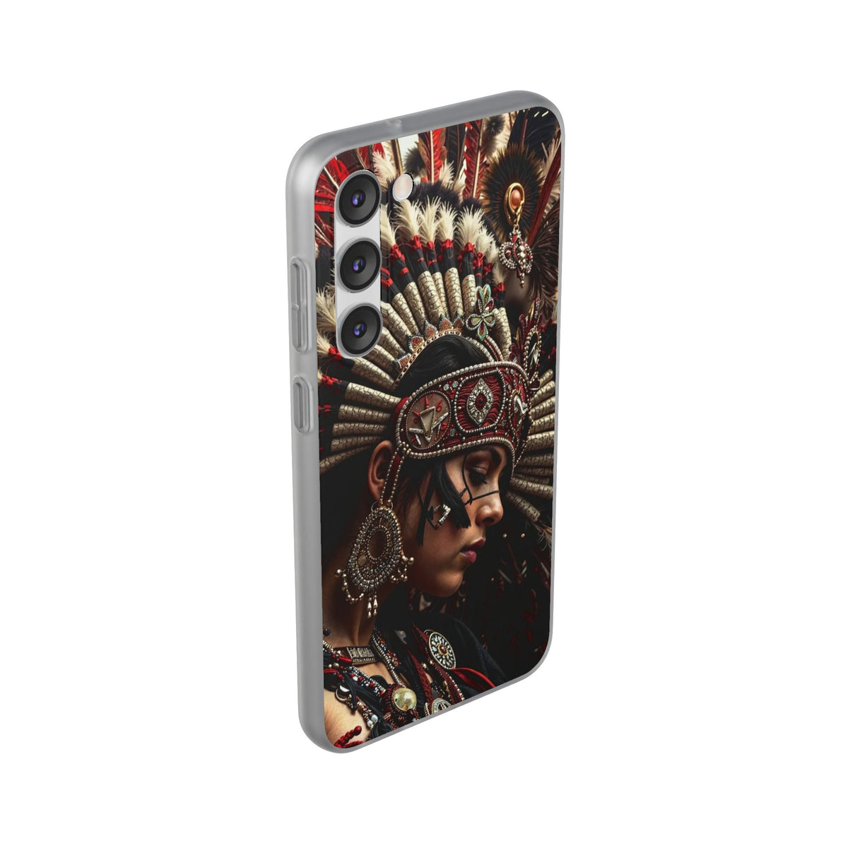 Aztec Goddess Spirit – Flexi Phone Case (iPhone & Samsung • Clear TPU • Made in USA • Personalized Option)