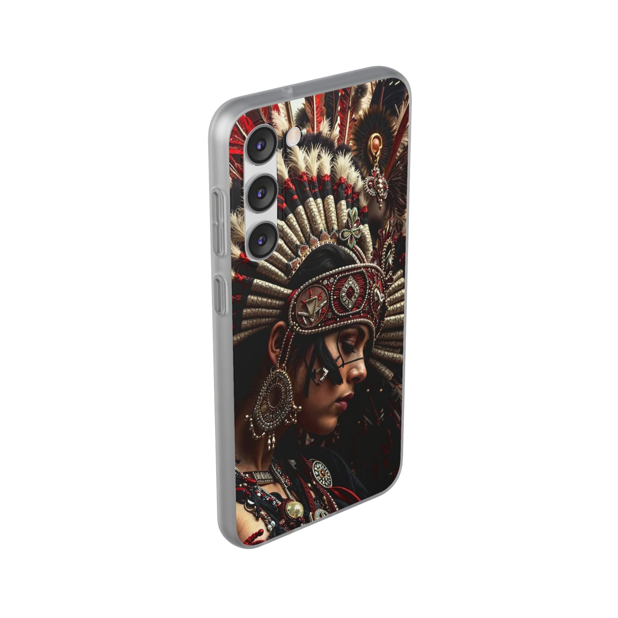 Aztec Goddess Spirit – Flexi Phone Case (iPhone & Samsung • Clear TPU • Made in USA • Personalized Option)