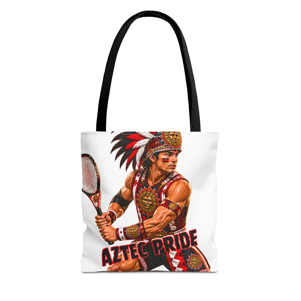 Aztec Tennis Male Warrior Tote Bag | Aztec-Inspired AI Art • Made & Shipped in the USA • 🚚 FREE USA Shipping • FREE Personalization