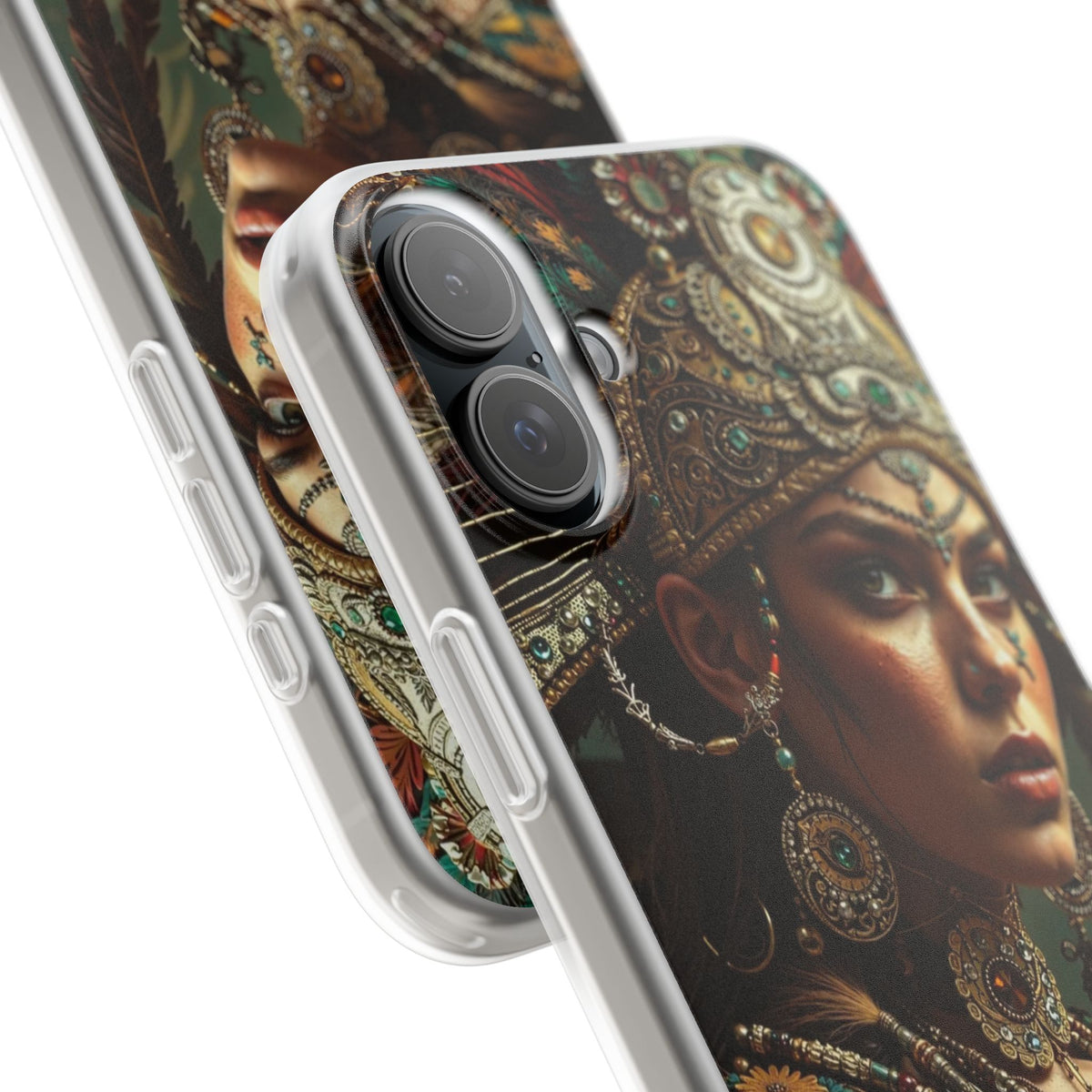 Aztec Warrior Goddess – Flexi Phone Case (iPhone & Samsung • Clear TPU • Made in USA • Personalized Option)