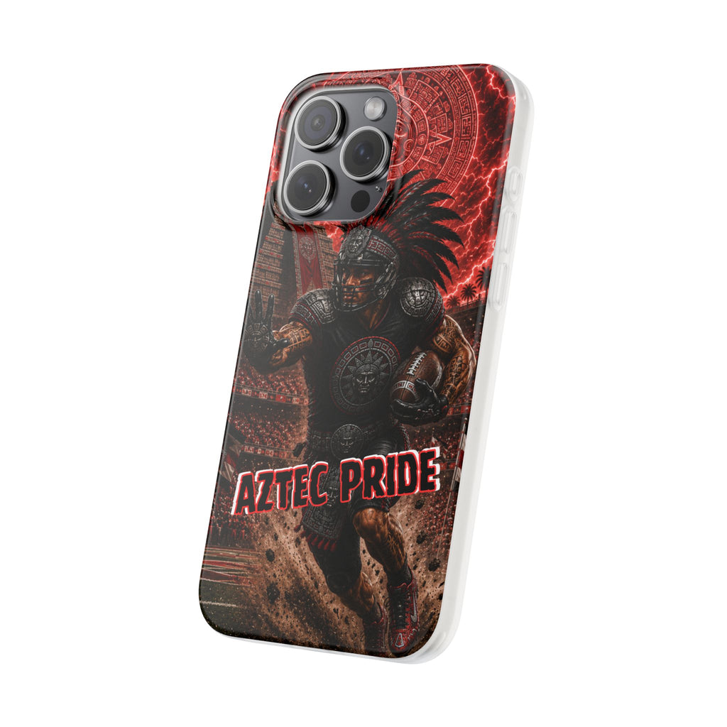 Aztec Football Warrior – Flexi Phone Case (iPhone & Samsung • Clear TPU • Made in USA • Personalized Option)