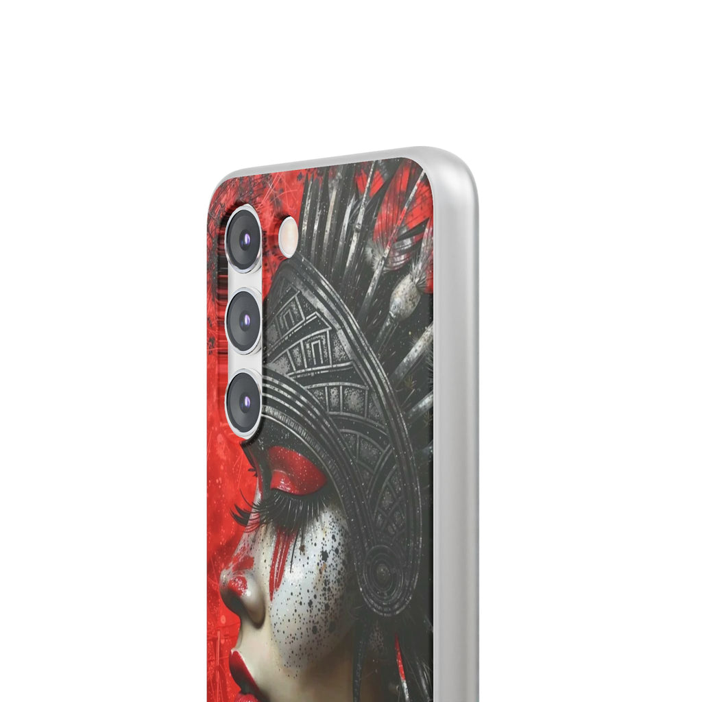 Aztec Fearless Goddess – Flexi Phone Case (iPhone & Samsung • Clear TPU • Made in USA • Personalized Option)