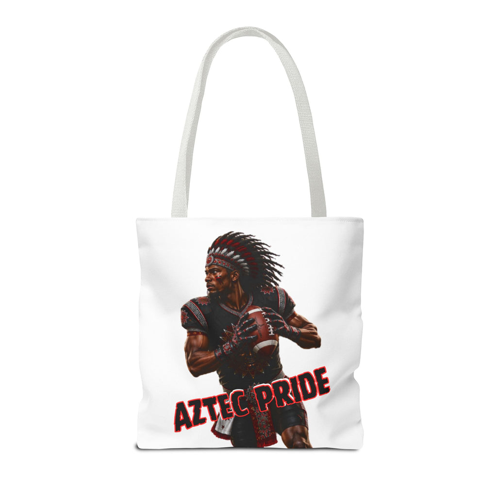 Aztec Football Quarterback Warrior Tote Bag | Aztec-Inspired AI Art • Made & Shipped in the USA • 🚚 FREE USA Shipping • FREE Personalization
