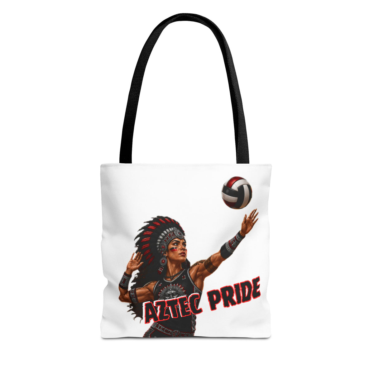 Aztec Volleyball Warrior Tote Bag | Aztec-Inspired AI Art • Made & Shipped in the USA • 🚚 FREE USA Shipping • FREE Personalization
