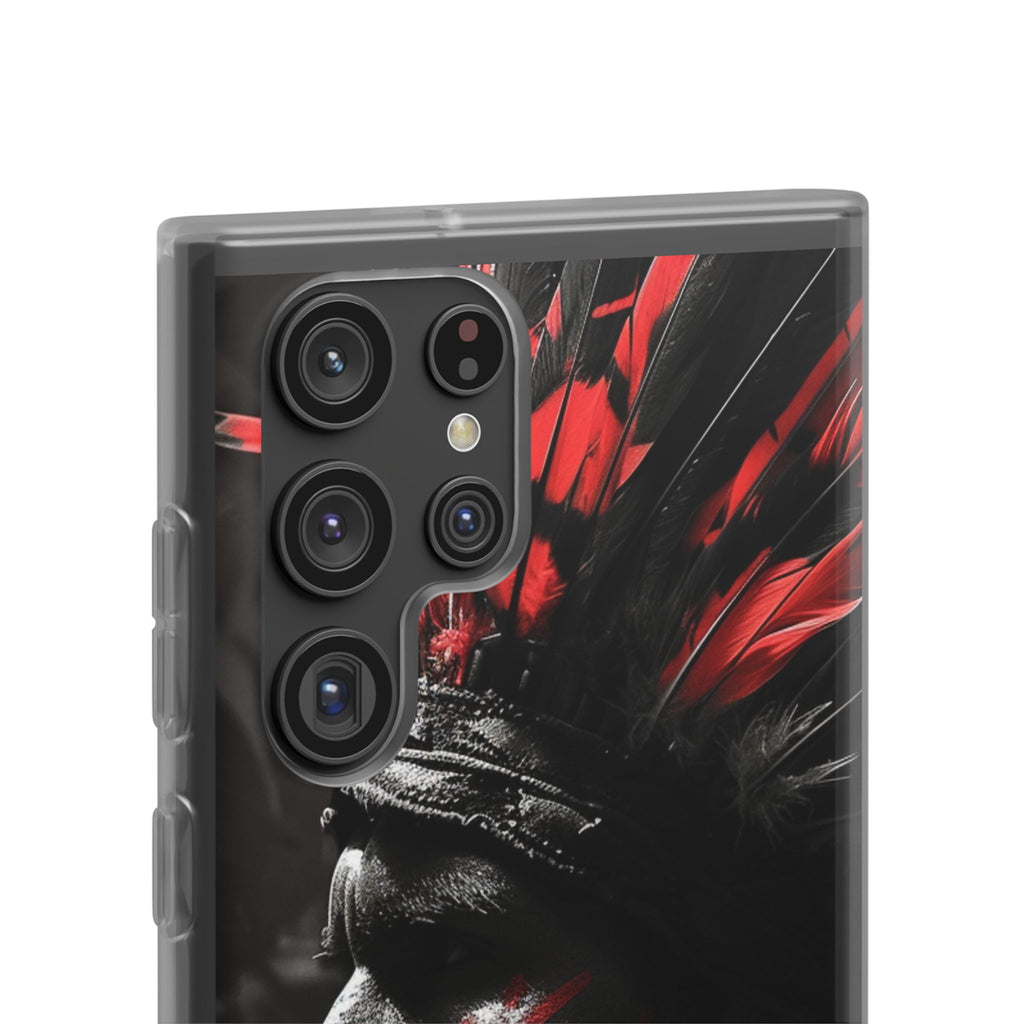Aztec Jaguar Warrior – Flexi Phone Case (iPhone & Samsung • Clear TPU • Made in USA • Personalized Option)