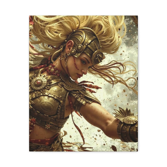 Aztec Iron Queen – Bold Aztec Wall Art Canvas