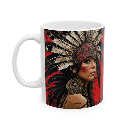 Aztec Moon Goddess – Ceramic Mug (11oz, 15oz • Dishwasher & Microwave Safe • Made in USA • Personalized Option)