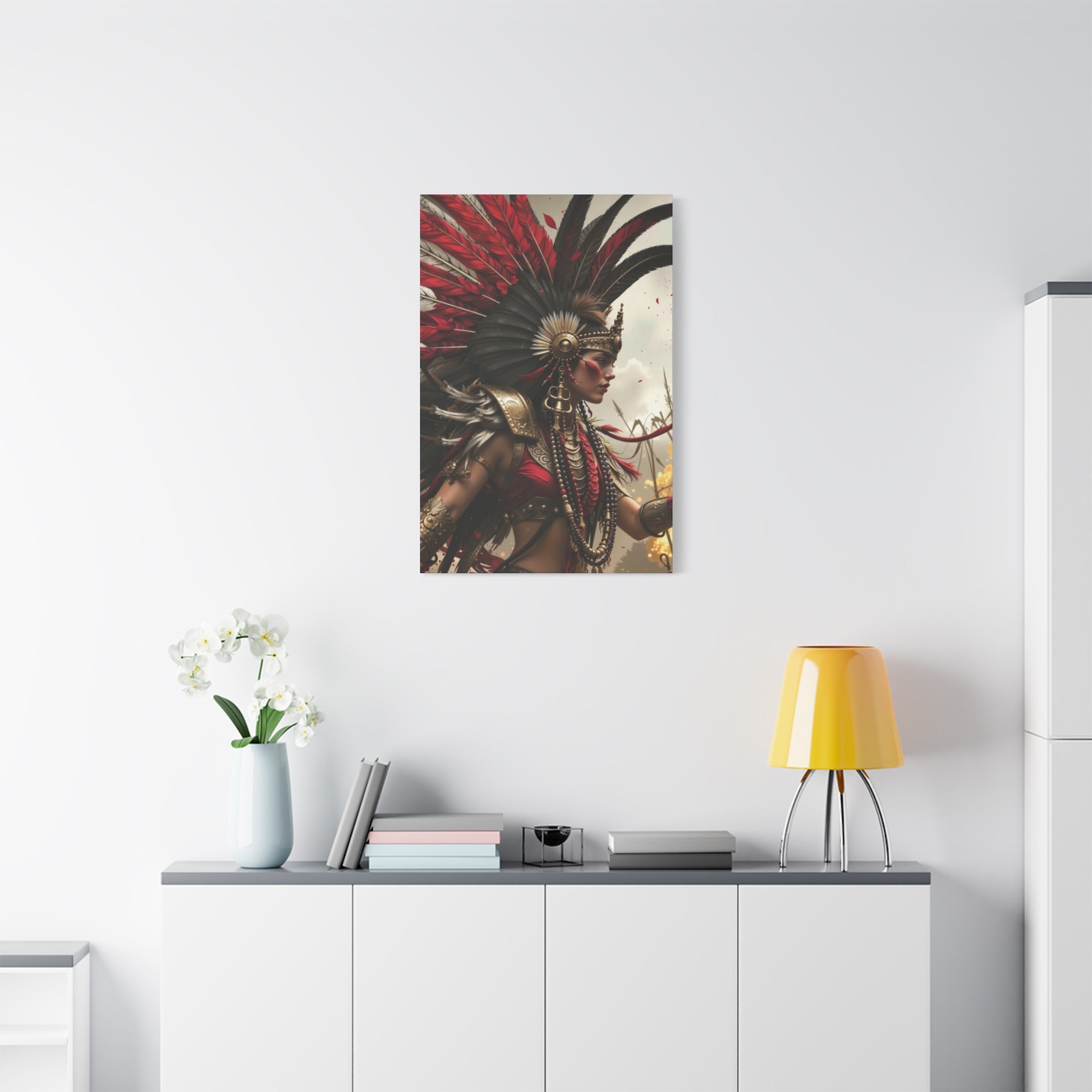 Aztec Warrior Queen – Bold Aztec Wall Art Canvas