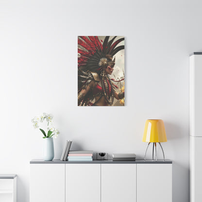 Aztec Warrior Queen – Bold Aztec Wall Art Canvas
