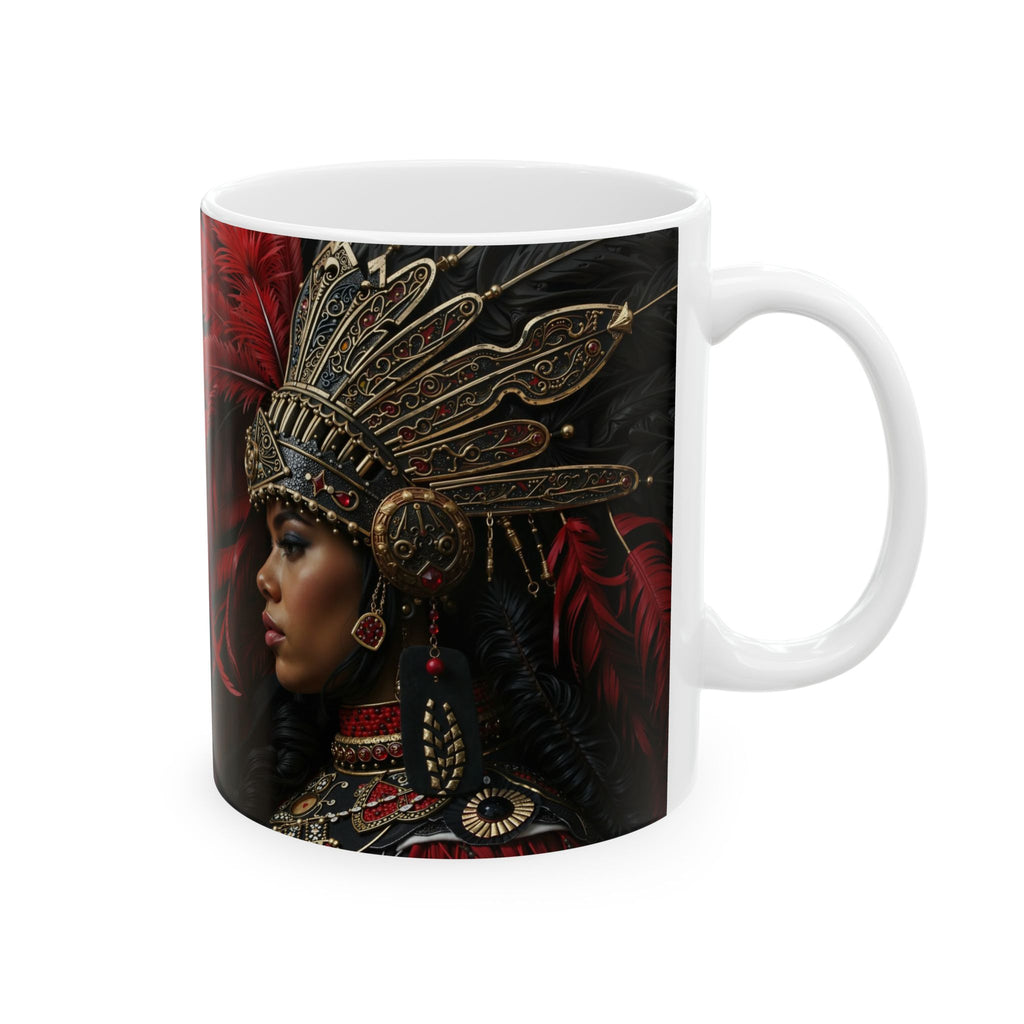 Aztec Lioness Queen – Ceramic Mug (11oz, 15oz • Dishwasher & Microwave Safe • Made in USA • Personalized Option)