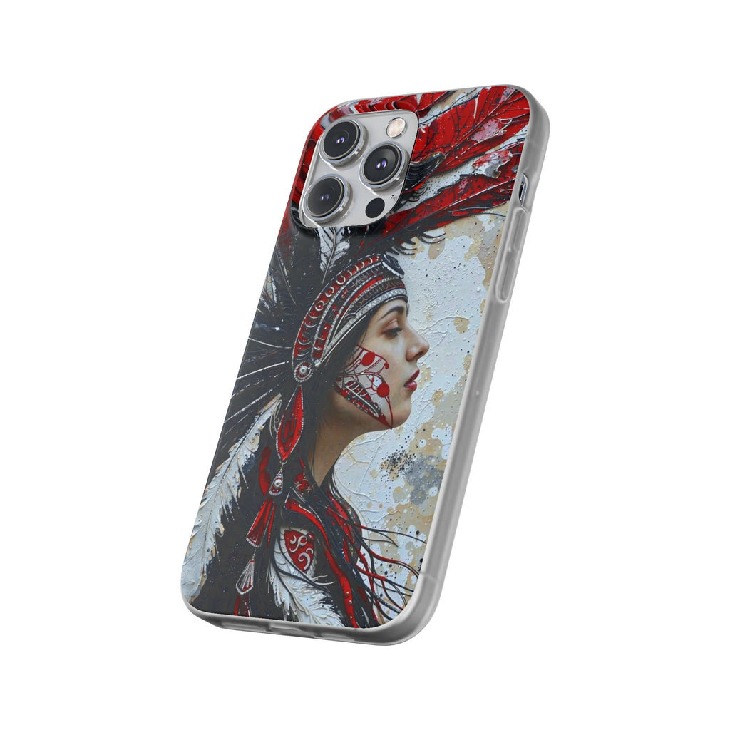 Aztec Silent Goddess – Flexi Phone Case (iPhone & Samsung • Clear TPU • Made in USA • Personalized Option)