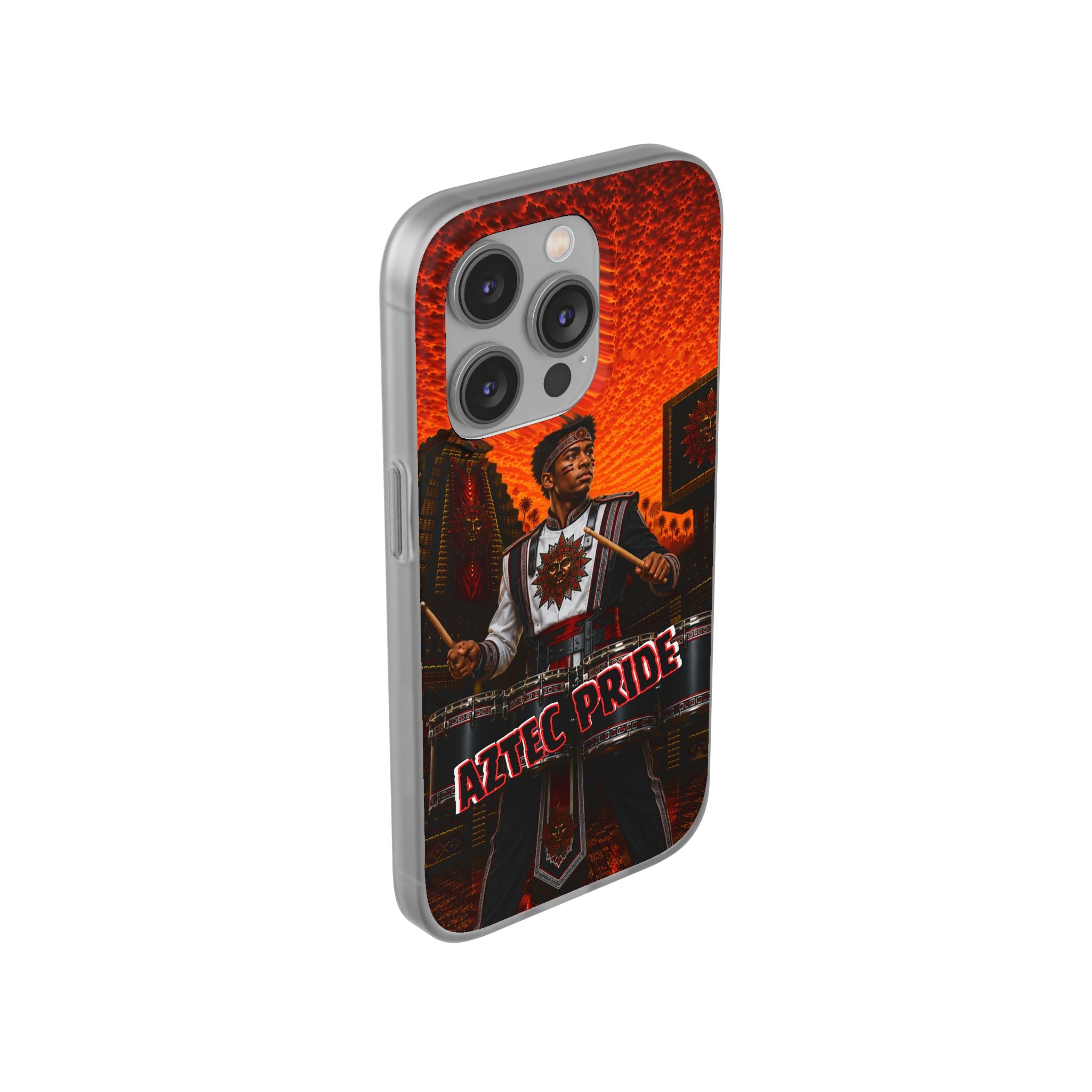 Aztec Band Warrior – Flexi Phone Case (iPhone & Samsung • Clear TPU • Made & Shipped in the USA • 🚚 FREE USA Shipping • Personalized Option)
