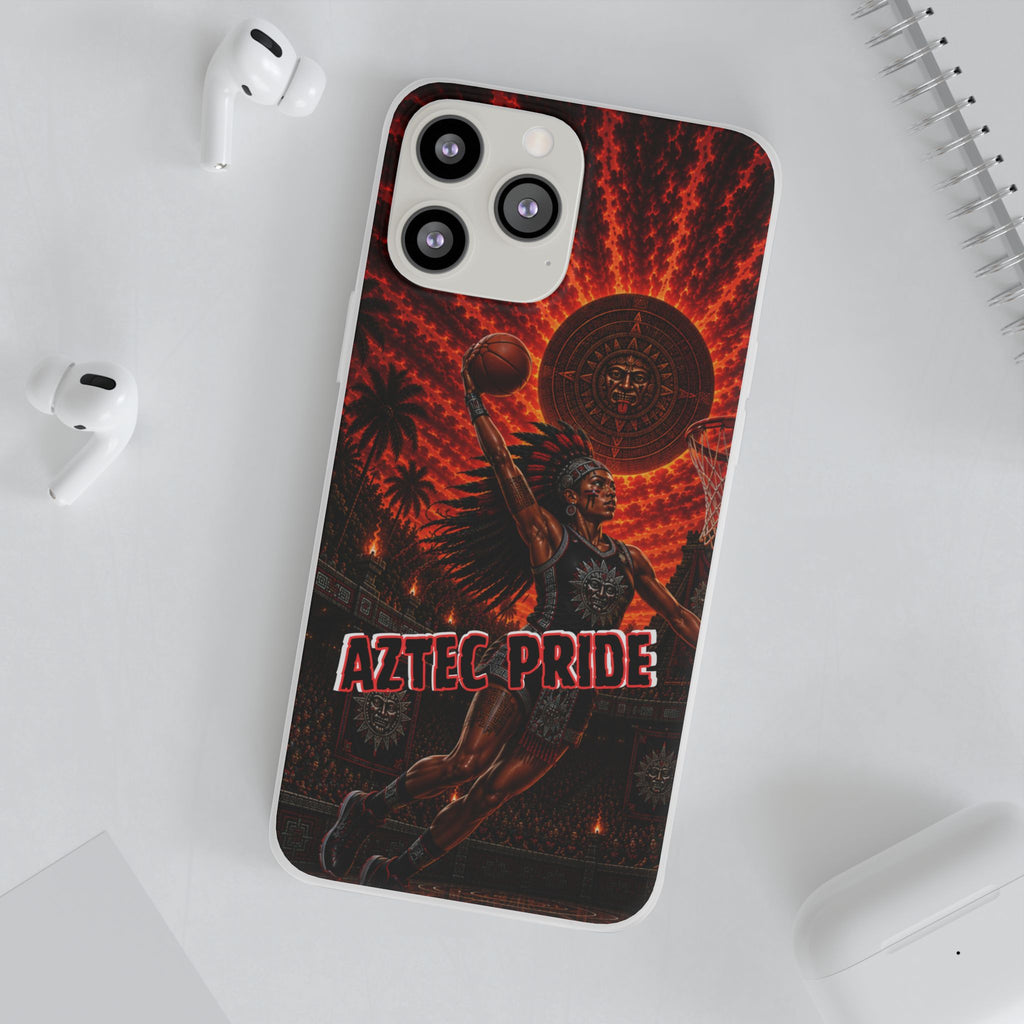 Aztec Basketball Female Warrior – Flexi Phone Case (iPhone & Samsung • Clear TPU • Made & Shipped in the USA • 🚚 FREE USA Shipping • Personalized Option)