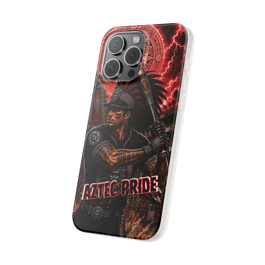 Aztec Baseball Warrior – Flexi Phone Case (iPhone & Samsung • Clear TPU • Made & Shipped in the USA • 🚚 FREE USA Shipping • Personalized Option)