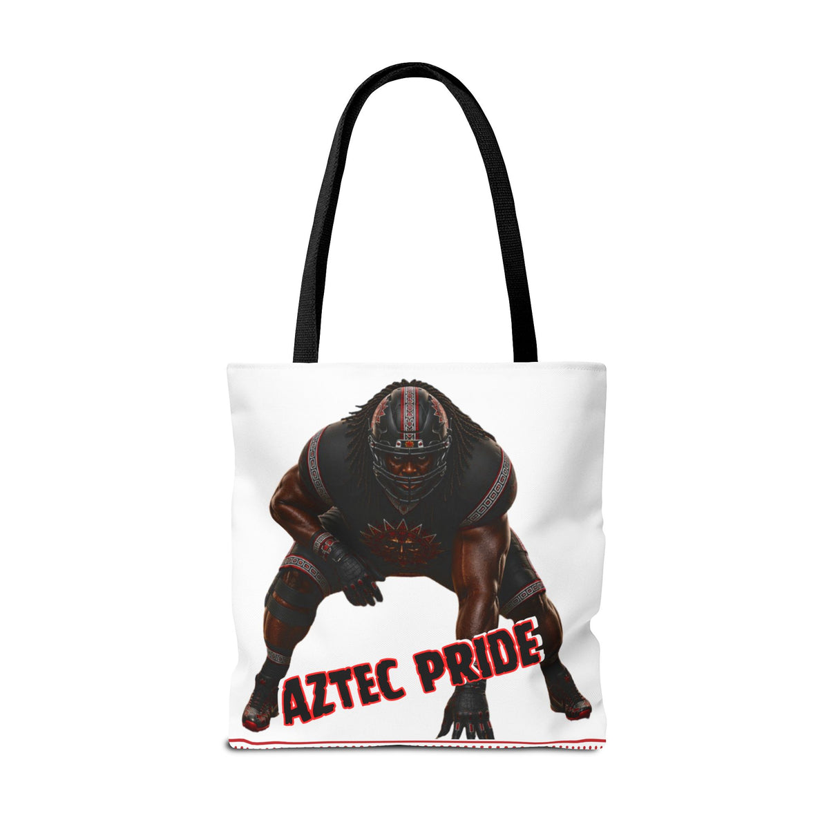 Aztec Football O-Line Warrior Tote Bag | Aztec-Inspired AI Art • Made & Shipped in the USA • 🚚 FREE USA Shipping • FREE Personalization