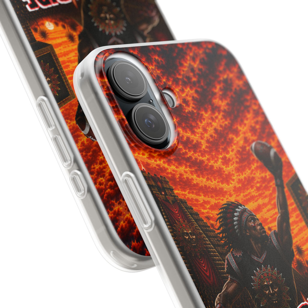 Aztec Football Warrior – Flexi Phone Case (iPhone & Samsung • Clear TPU • Made & Shipped in the USA • 🚚 FREE USA Shipping • Personalized Option)