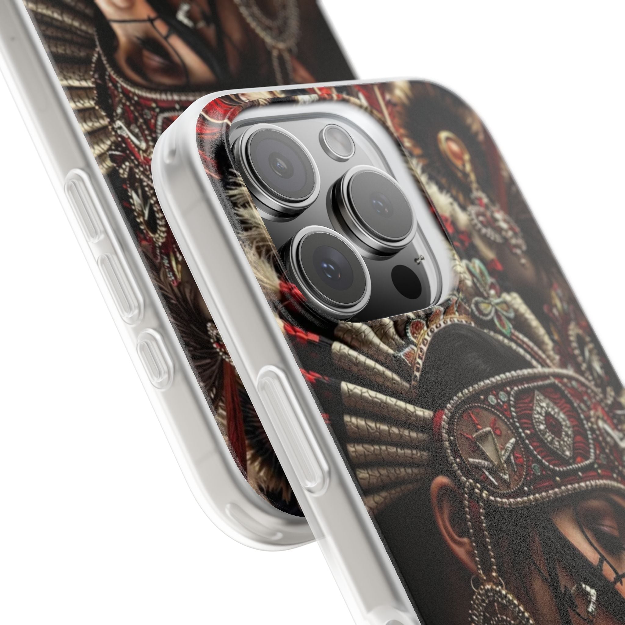 Aztec Goddess Spirit – Flexi Phone Case (iPhone & Samsung • Clear TPU • Made in USA • Personalized Option)