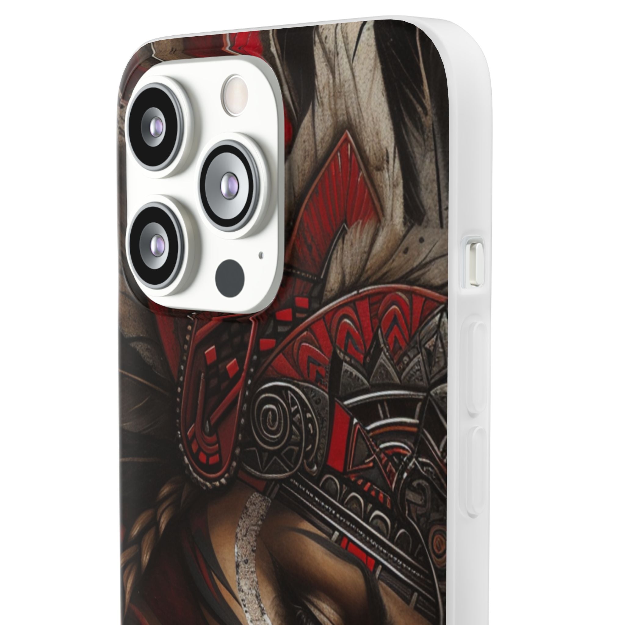 Aztec Sun Goddess – Flexi Phone Case (iPhone & Samsung • Clear TPU • Made in USA • Personalized Option)