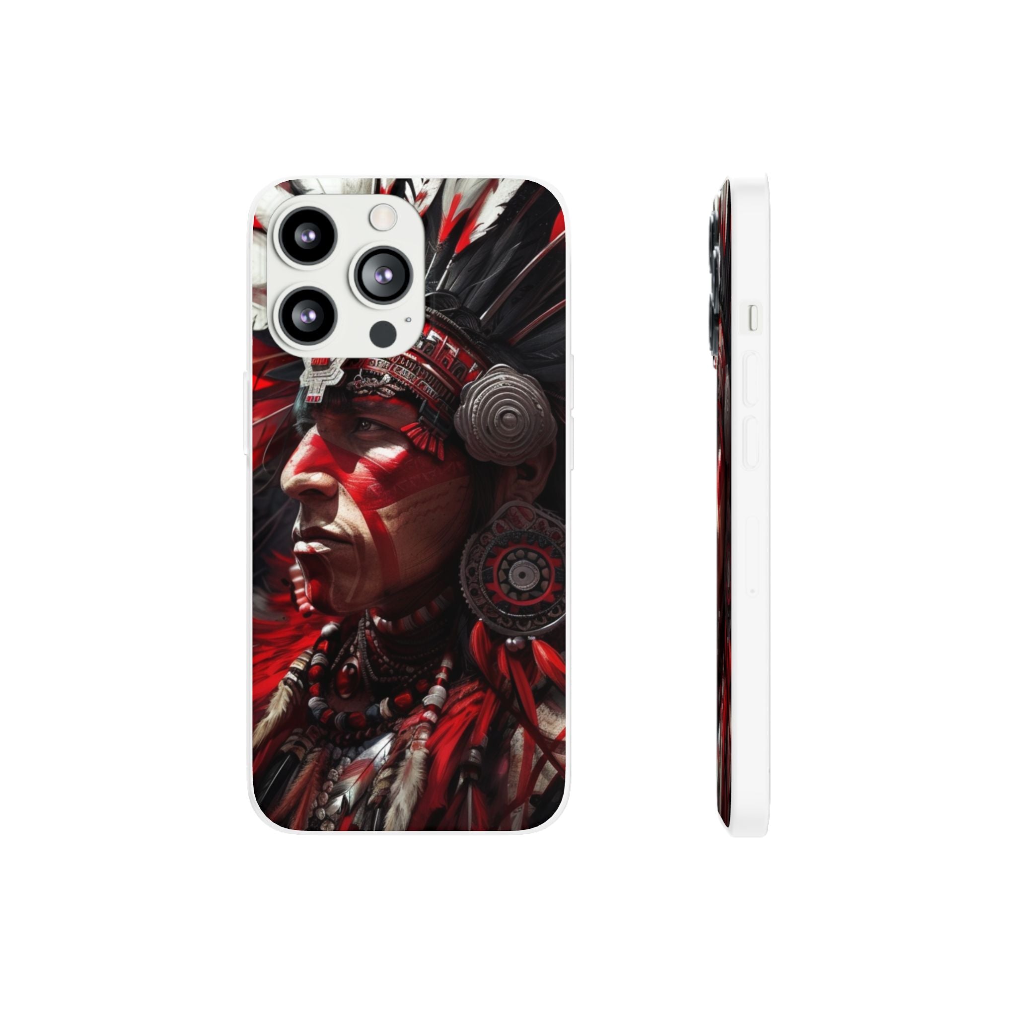 Aztec Loyal Warrior – Flexi Phone Case (iPhone & Samsung • Clear TPU • Made in USA • Personalized Option)