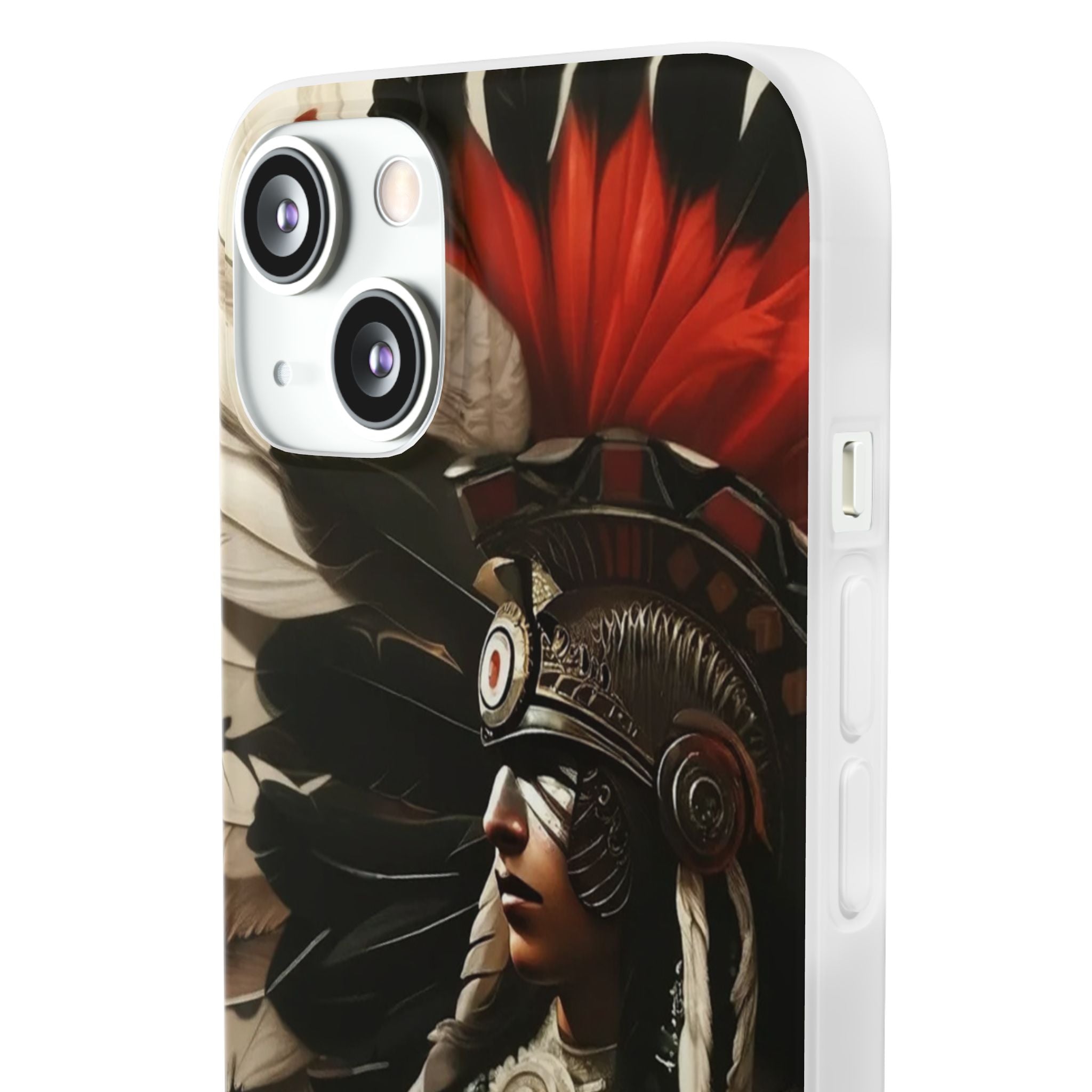 Aztec Fierce Warrior – Flexi Phone Case (iPhone & Samsung • Clear TPU • Made in USA • Personalized Option)