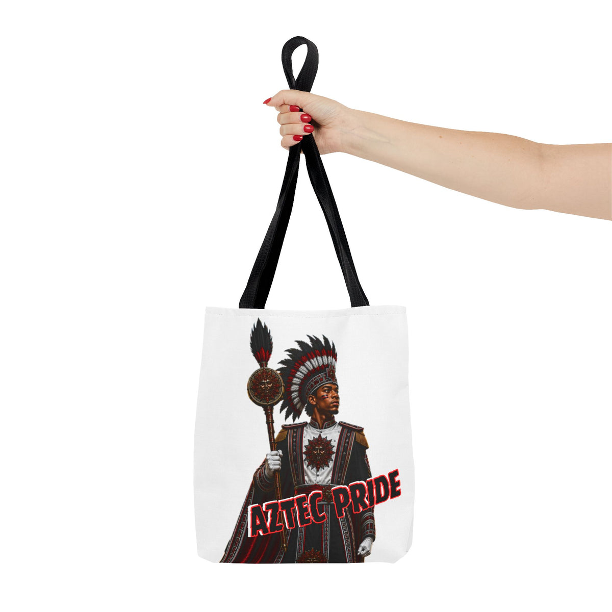 Aztec Band Warrior Tote Bag | Aztec-Inspired AI Art • Made & Shipped in the USA • 🚚 FREE USA Shipping • FREE Personalization