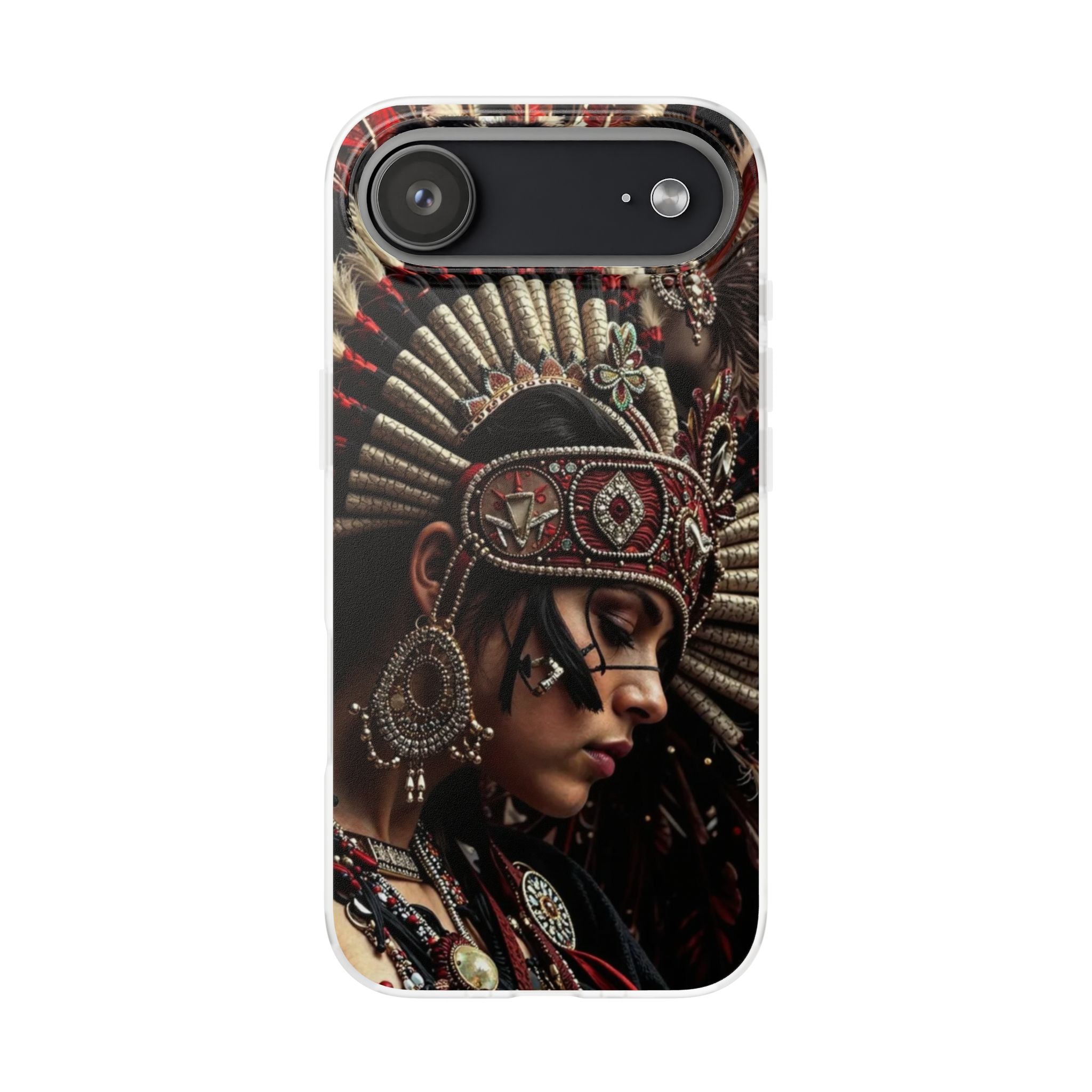Aztec Goddess Spirit – Flexi Phone Case (iPhone & Samsung • Clear TPU • Made in USA • Personalized Option)