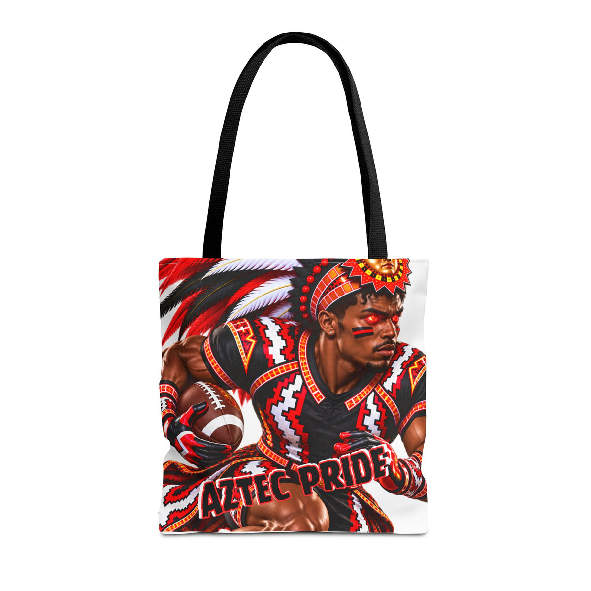 Aztec Football RB Warrior Tote Bag | Aztec-Inspired AI Art • Made & Shipped in the USA • 🚚 FREE USA Shipping • FREE Personalization