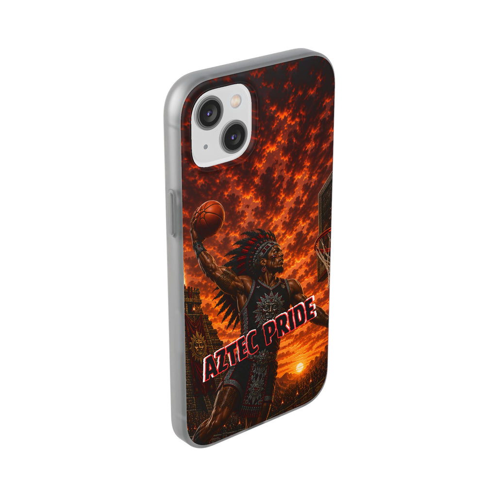 Aztec Basketball Male Warrior – Flexi Phone Case (iPhone & Samsung • Clear TPU • Made & Shipped in the USA • 🚚 FREE USA Shipping • Personalized Option)