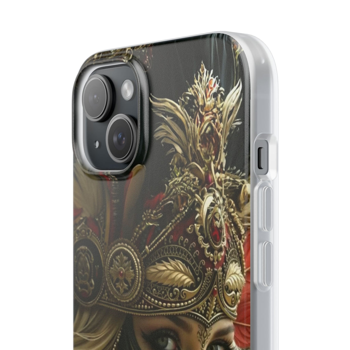 Aztec Fireheart Queen – Flexi Phone Case (iPhone & Samsung • Clear TPU • Made in USA • Personalized Option)